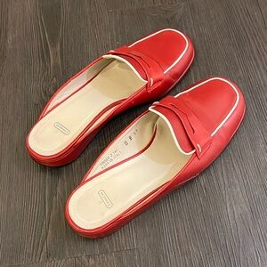 Vintage Coach Red Slip On Loafers